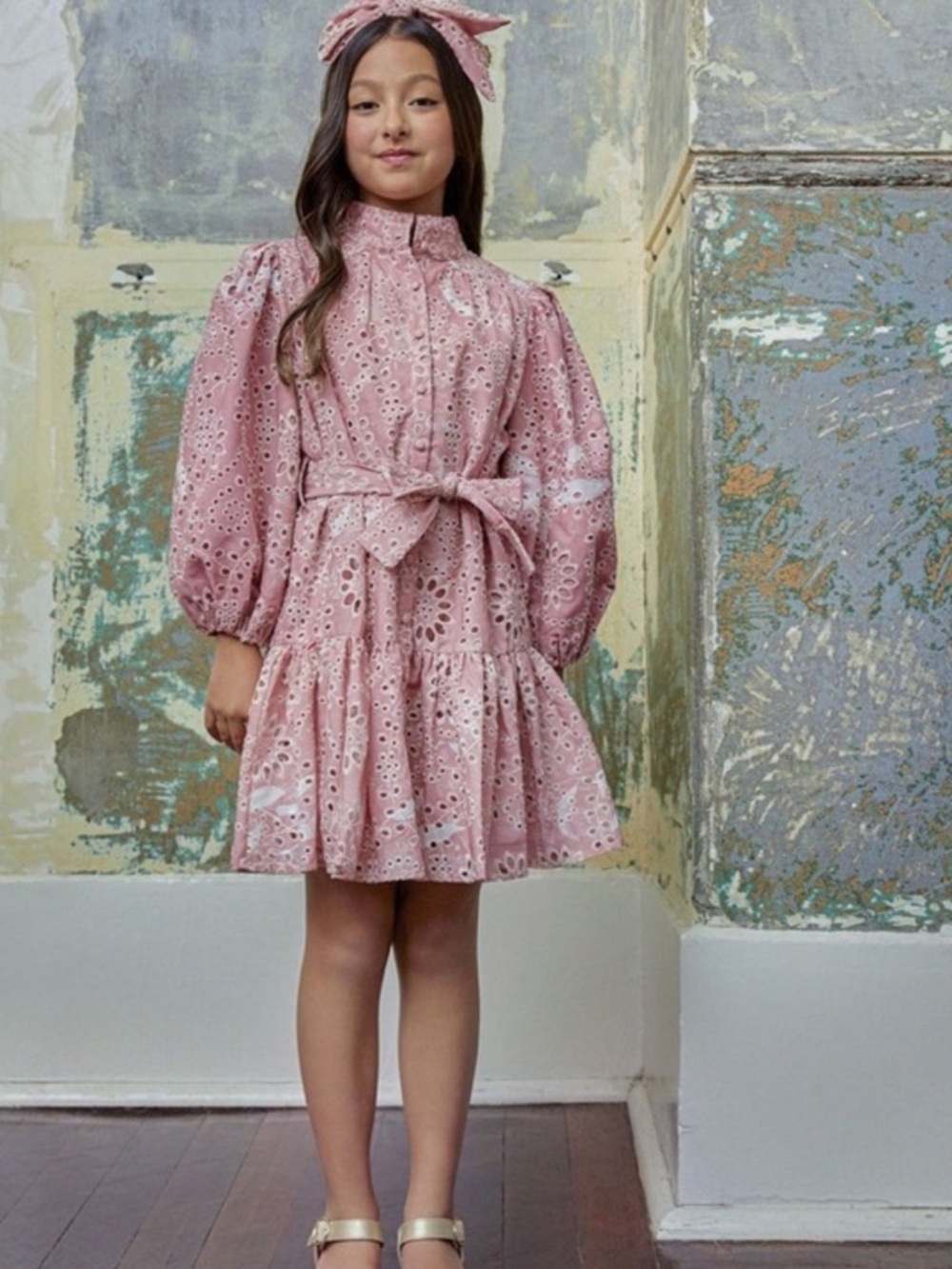 Bardot Junior Girls Mila Mini Shirt Dress In Pale Blush